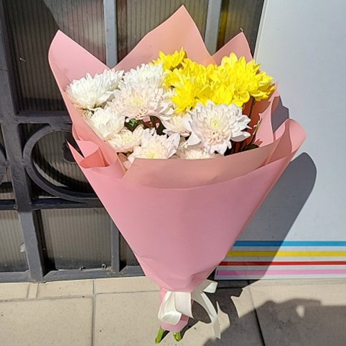 фото товару 3 кольорові хризантеми